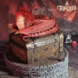 Forged Gaming Dice Case: Wyvern Dice Chest - Red (With Lock)