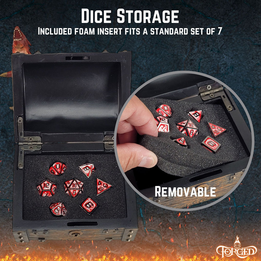 Forged Gaming Dice Case: Wyvern Dice Chest - Red (With Lock)