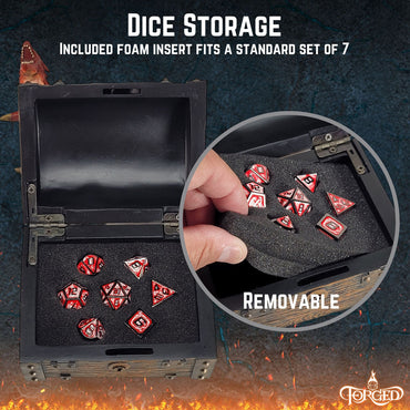 Forged Gaming Dice Case: Wyvern Dice Chest - Red (With Lock)
