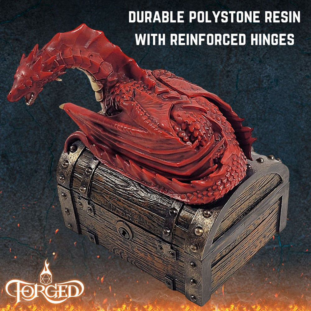 Forged Gaming Dice Case: Wyvern Dice Chest - Red (With Lock)