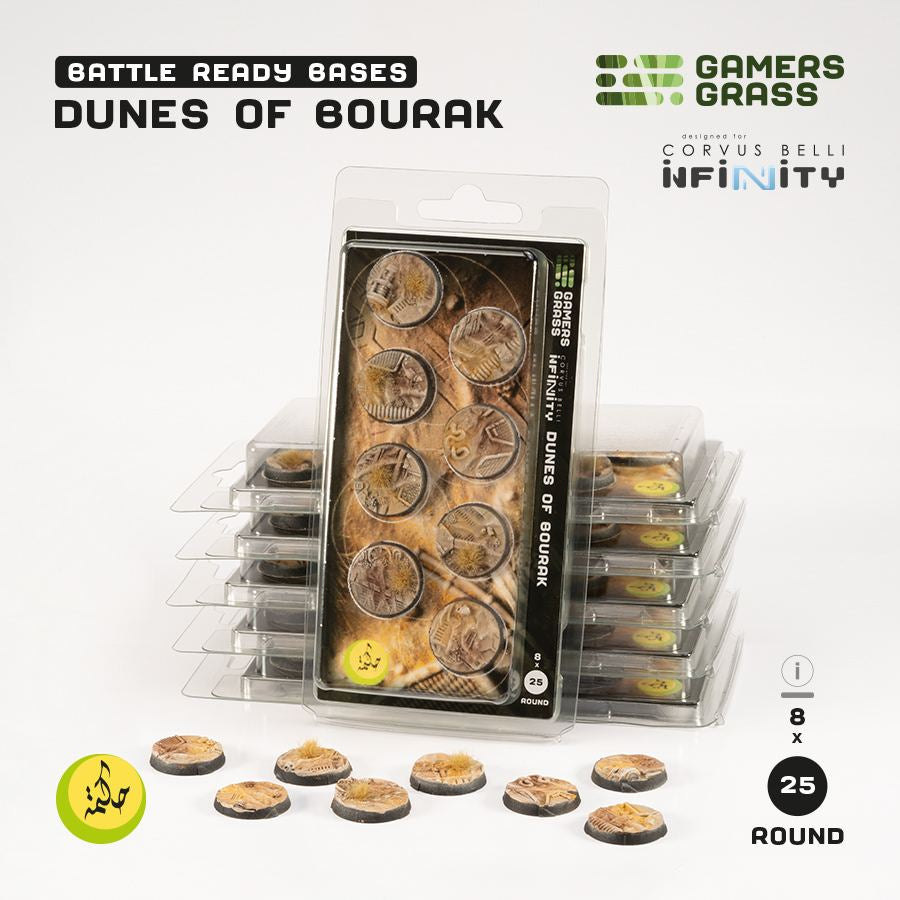Gamers Grass: Bases (Infinity) - Dunes of Bourak (Round / 25mm / x8)