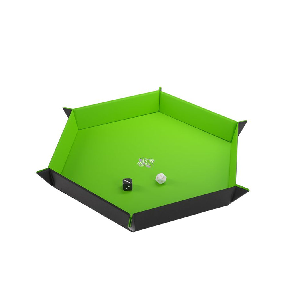 Gamegenic Magnetic Dice Tray: Hexagonal XL - Black/Green