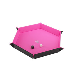 Gamegenic Magnetic Dice Tray: Hexagonal XL - Black/Pink