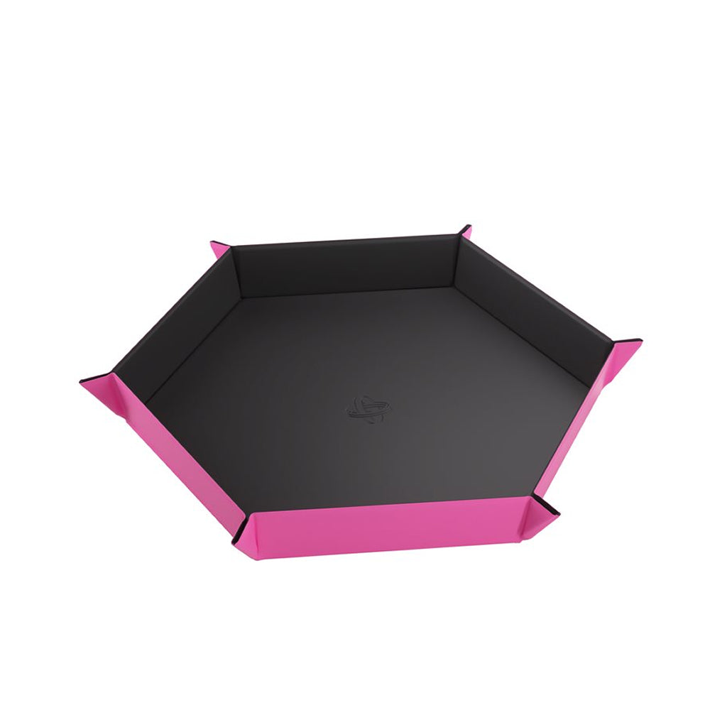 Gamegenic Magnetic Dice Tray: Hexagonal XL - Black/Pink