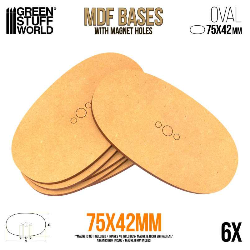GSW: Bases (AoS) - MDF Oval 75x42mm (6ct)