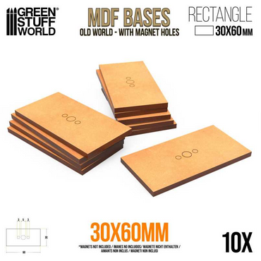 GSW: Bases (ToW) - MDF Rectangular 30x60mm (10ct)