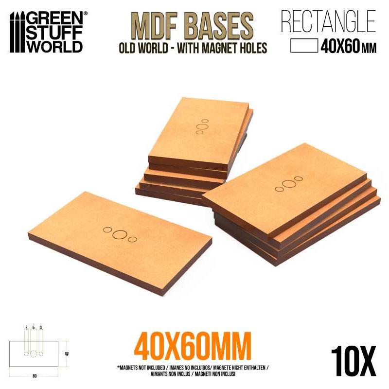 GSW: Bases (ToW) - MDF Rectangular 40x60mm (10ct)