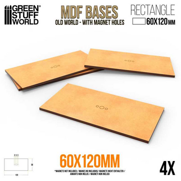 GSW: Bases (ToW) - MDF Rectangular 60x120mm (4ct)