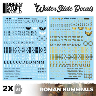 GSW: Waterslide Decals - Roman Numerals