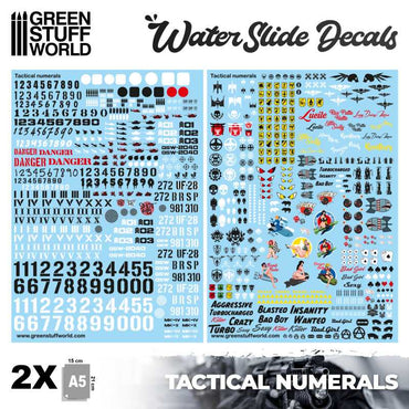 GSW: Waterslide Decals - Tactical Numbers and Pinups