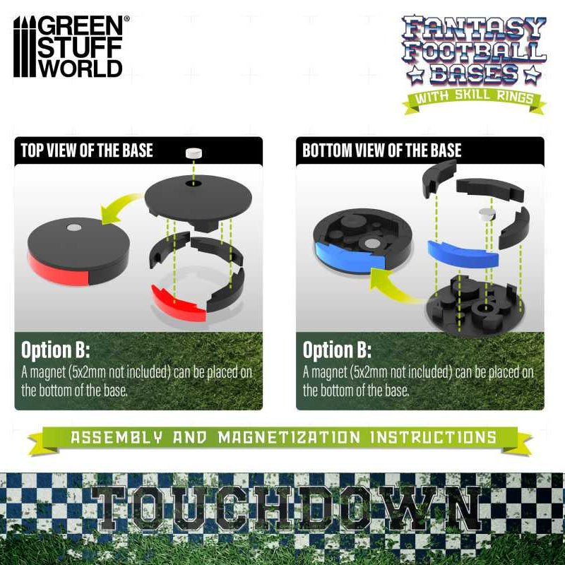 GSW: Bases (Fantasy Football) - 32mm With Skill Rings (x10)