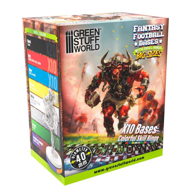 GSW: Bases (Fantasy Football) - 40mm With Skill Rings (x10)