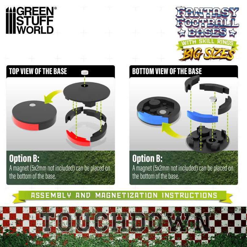 GSW: Bases (Fantasy Football) - 40mm With Skill Rings (x10)