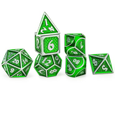 Solid Metal Behemoth Dice set - Brushed Green