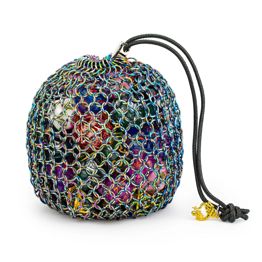 Hero's Chainmail Dice Bag - Rainbow