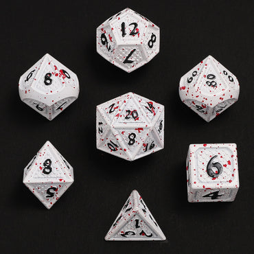 Solid Metal Behemoth Dice Set - Blood Splatter