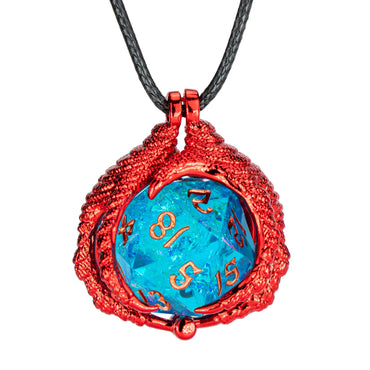 D20 Necklace: Dragon Claw - Red (HYMGHO)