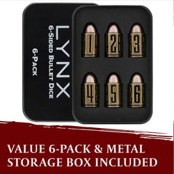 LYNX: 6-Sided Bullet Dice (6 Pack)