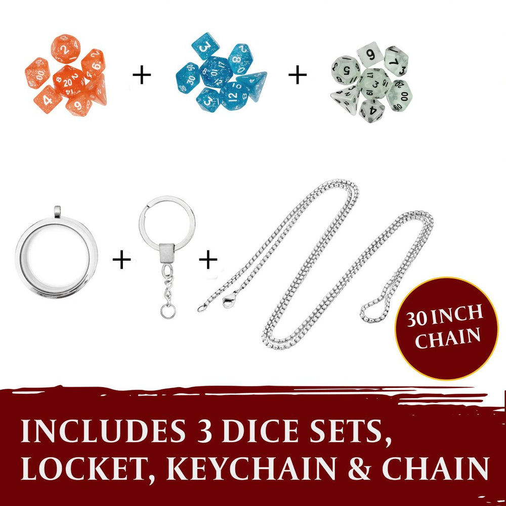 LYNX: Dice Set Locket, Necklace and Keychain