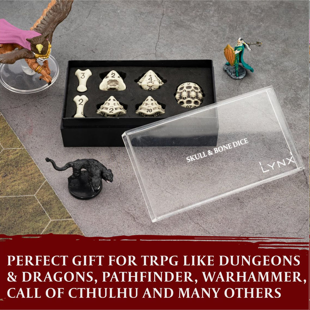 LYNX: Skull & Bone RPG Dice (White)