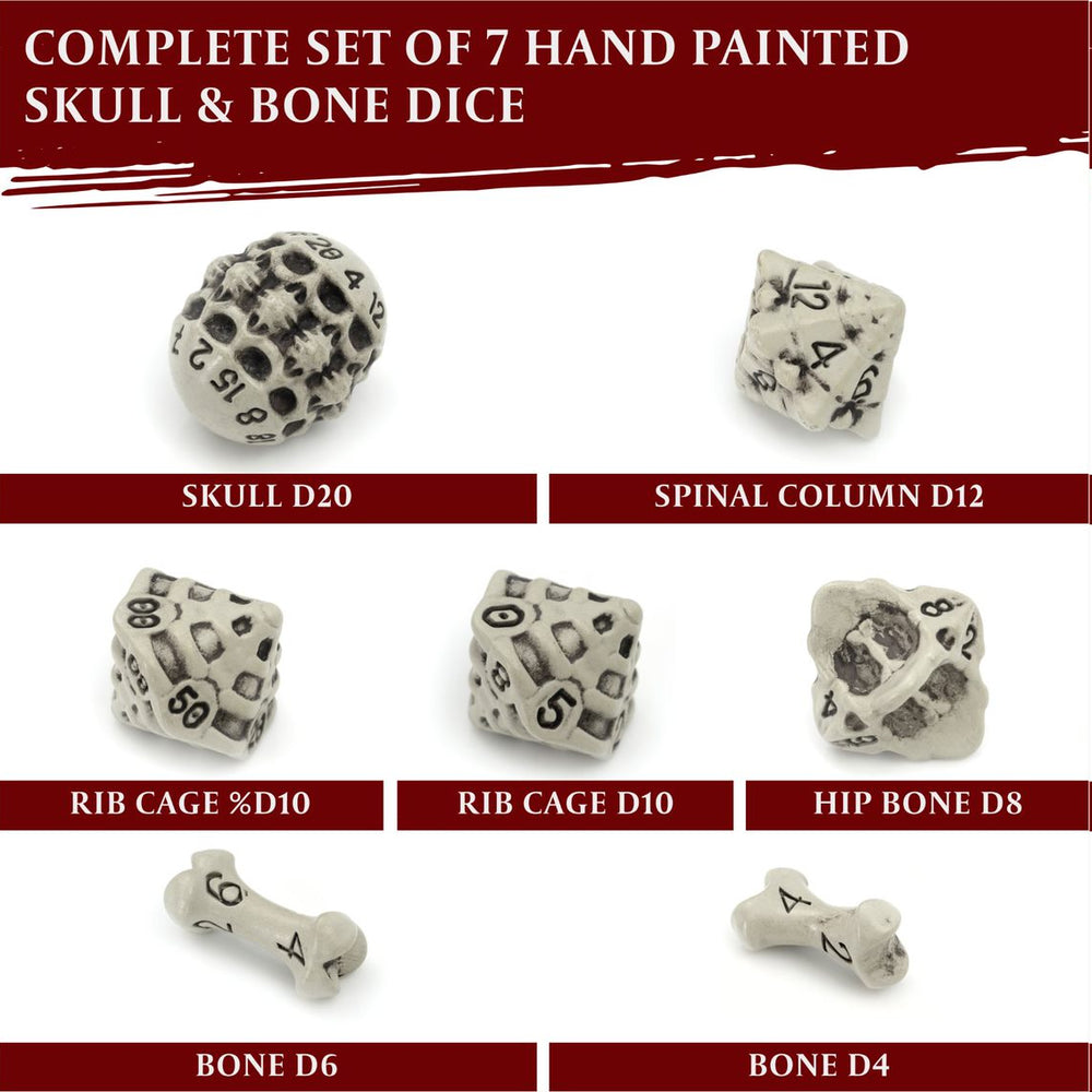LYNX: Skull & Bone RPG Dice (White)
