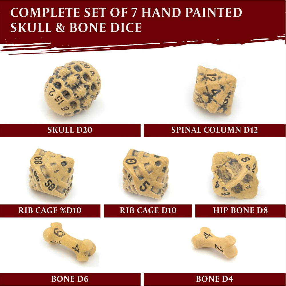 LYNX: Skull & Bone RPG Dice (Yellow)