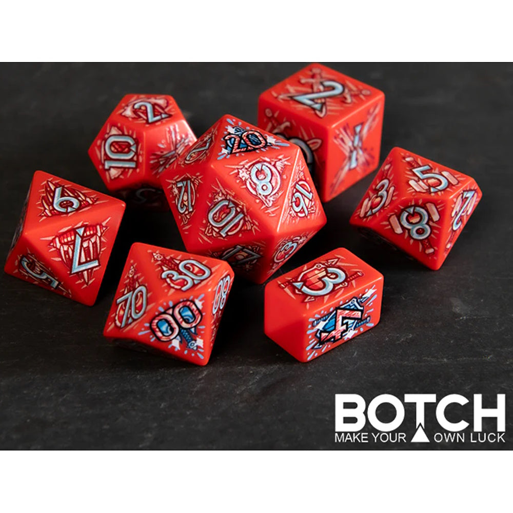 7-Die RPG Dice Set: Melee Militia (BOTCH)