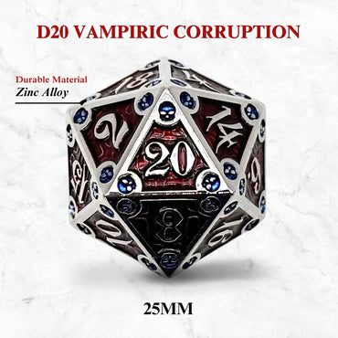Metal D20 (25mm): Dungeon Delve Runestones - Vampiric Corruption (Norse Foundry)