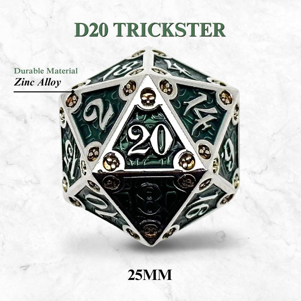 Metal D20 (25mm): Dungeon Delve Runestones - Trickster (Norse Foundry)
