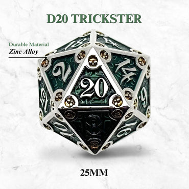 Metal D20 (25mm): Dungeon Delve Runestones - Trickster (Norse Foundry)