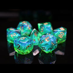 Sharp Edged RPG Dice: Diamond Cut - Coral Reef (Old School Dice)