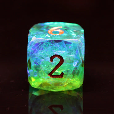 Sharp Edged RPG Dice: Diamond Cut - Coral Reef (Old School Dice)