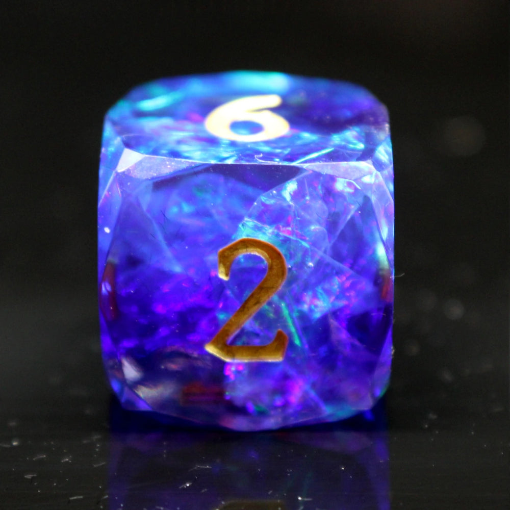 Sharp Edged RPG Dice: Diamond Cut - Darkness Comes (Old School Dice)