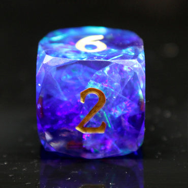Sharp Edged RPG Dice: Diamond Cut - Darkness Comes (Old School Dice)