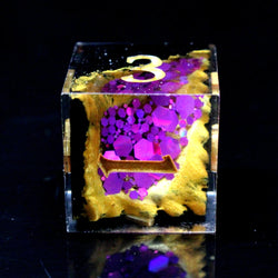 Sharp Edged RPG Dice: Geode - Amethyst w/Black (Old School Dice)