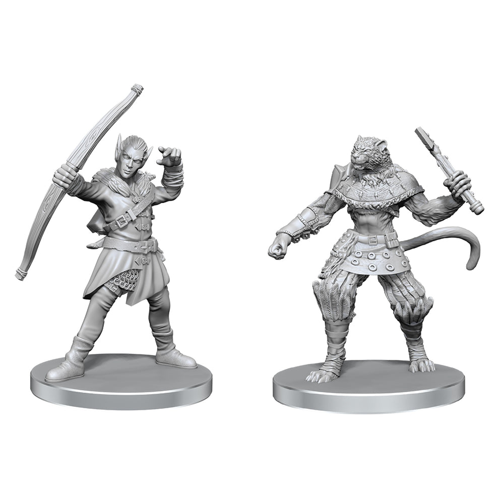 Pathfinder Minis: Elf Hunter & Catfolk Bandit (Unpainted / WV26)