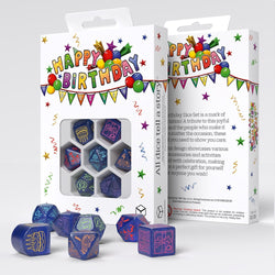 RPG Dice: Happy Birthday! - Rainbow Streamers (Q-Workshop)