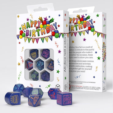 RPG Dice: Happy Birthday! - Rainbow Streamers (Q-Workshop)