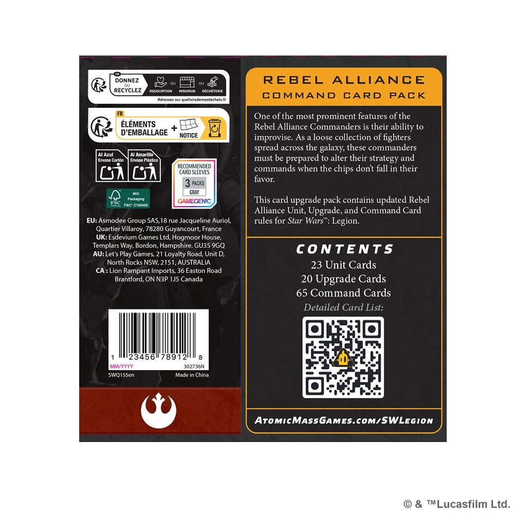 Star Wars Legion: Command Card Pack - Rebel Alliance