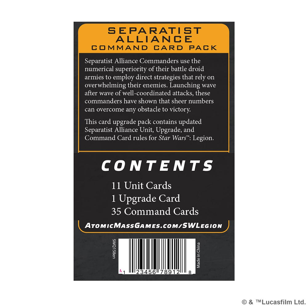 Star Wars Legion: Command Card Pack - Separatist Alliance