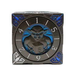 Metal 7-in-1 Dice Spinner: Dice Goblin - Matte Black w/Blue (Old School Dice)