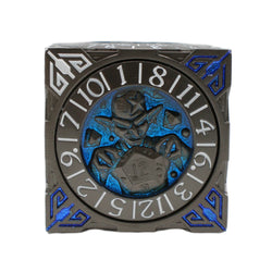 Metal 7-in-1 Dice Spinner: Dice Goblin - Matte Black w/Blue (Old School Dice)
