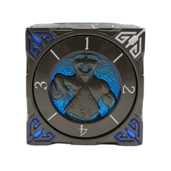 Metal 7-in-1 Dice Spinner: Dice Goblin - Matte Black w/Blue (Old School Dice)