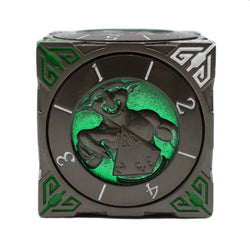Metal 7-in-1 Dice Spinner: Dice Goblin - Matte Black w/Green (Old School Dice)