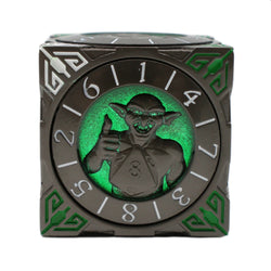 Metal 7-in-1 Dice Spinner: Dice Goblin - Matte Black w/Green (Old School Dice)