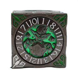 Metal 7-in-1 Dice Spinner: Dice Goblin - Matte Black w/Green (Old School Dice)