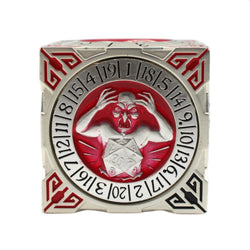 Metal 7-in-1 Dice Spinner: Dice Goblin - Silver w/Red (Old School Dice)