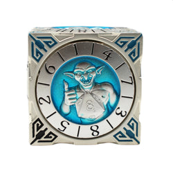 Metal 7-in-1 Dice Spinner: Dice Goblin - Silver w/Teal (Old School Dice)