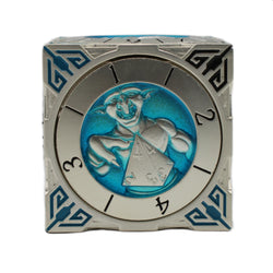 Metal 7-in-1 Dice Spinner: Dice Goblin - Silver w/Teal (Old School Dice)