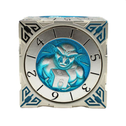 Metal 7-in-1 Dice Spinner: Dice Goblin - Silver w/Teal (Old School Dice)